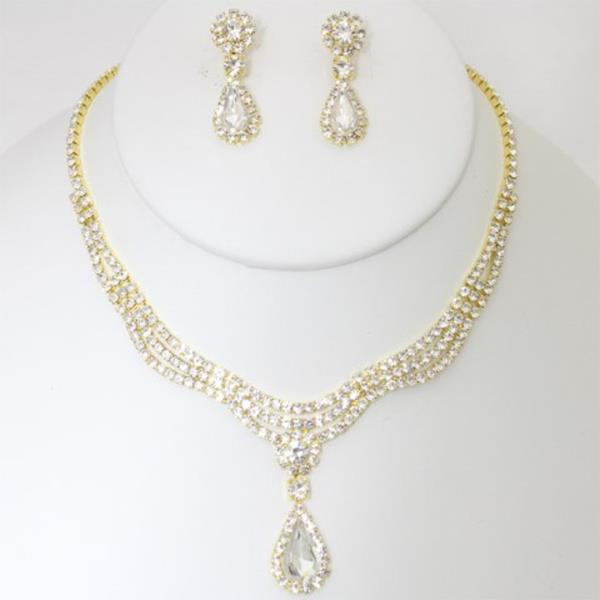 TEADROP RHINESTONE NECKLACE