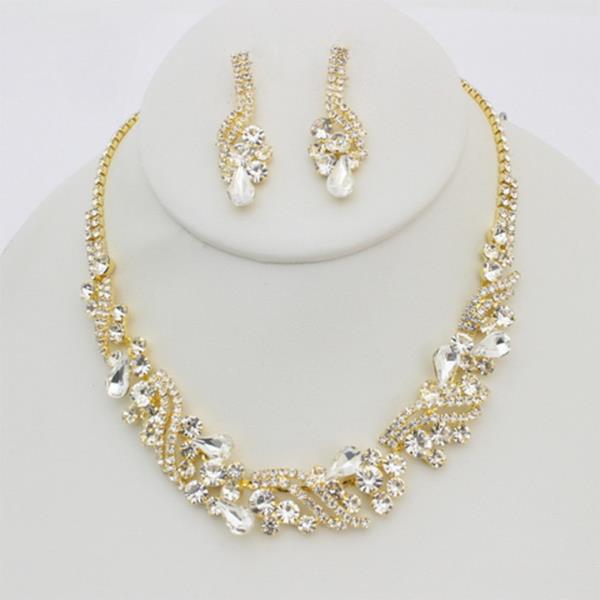 SWIRL RHINESTONE NECKLACE