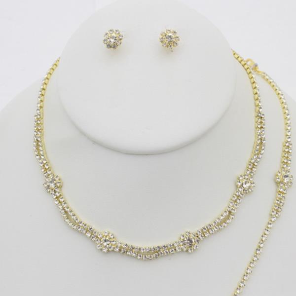 RHINESTONE WAVY NECKLACE