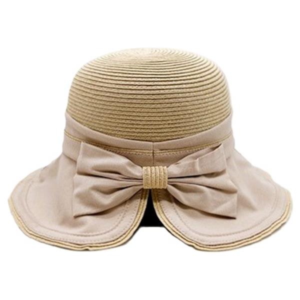 BACK RIBBON STRAW BUCKET SUN HAT