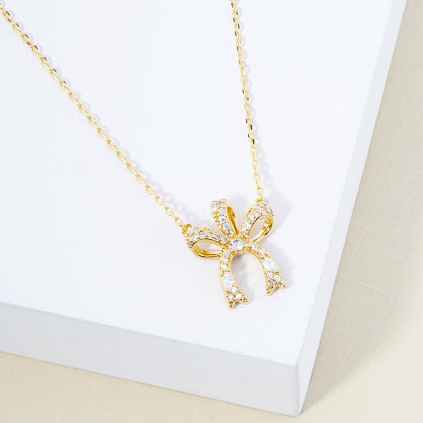 18K GOLD RHODIUM YOU ARE A QUEEN RIBBON PENDANT NECKLACE