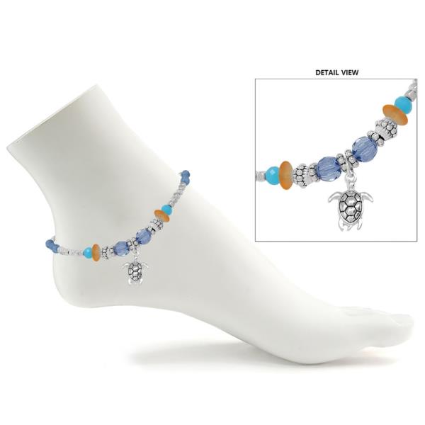 SEALIFE MULTI BEAD SEA TURTLE ANKLET