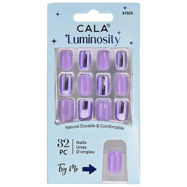 CALA LUMINOSITY CAT EYE CHROME PURPLE PRESS ON NAILS DECORATION SET