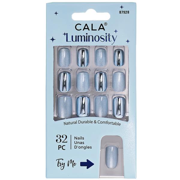 CALA LUMINOSITY CAT EYE CHROME BLUE PRESS ON NAILS DECORATION SET