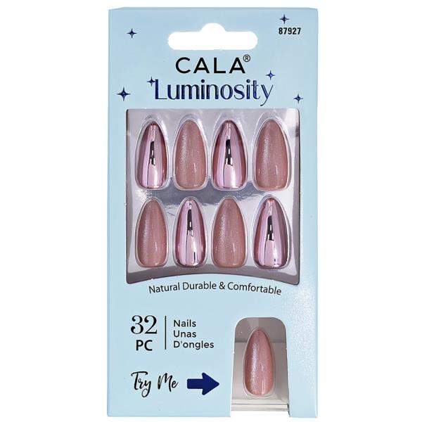 CALA LUMINOSITY CAT EYE CHROME PINK PRESS ON NAILS DECORATION SET
