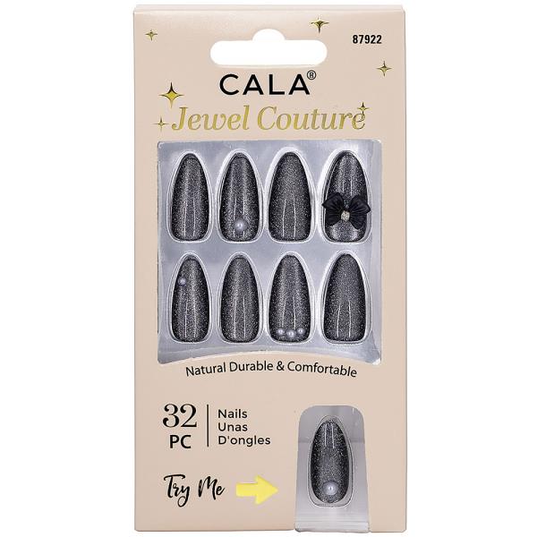 CALA JEWEL COUTURE ICE CAT EYE BLACK PRESS ON NAILS DECORATION SET