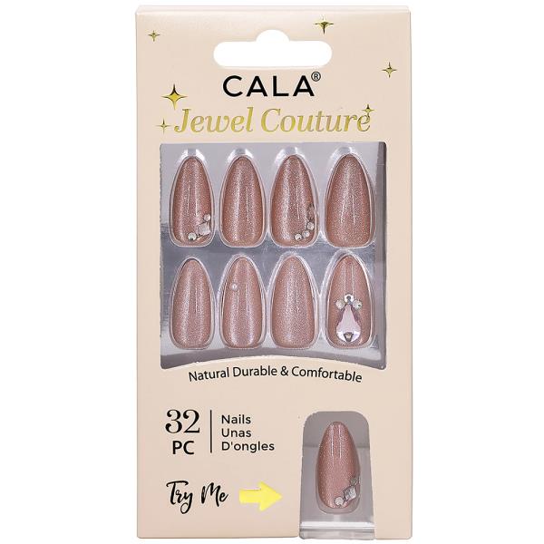 CALA JEWEL COUTURE ICE CAT EYE MAUVE PRESS ON NAILS DECORATION SET