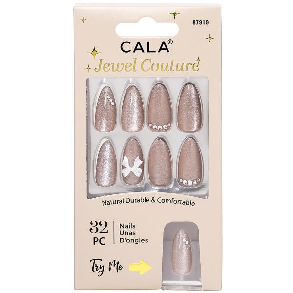 CALA JEWEL COUTURE ICE CAT EYE NUDE PRESS ON NAILS DECORATION SET