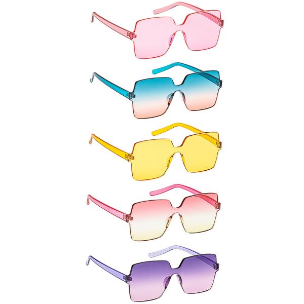 STYLISH COLORED SUMMER SQUARE SUNGLASSES 1DZ