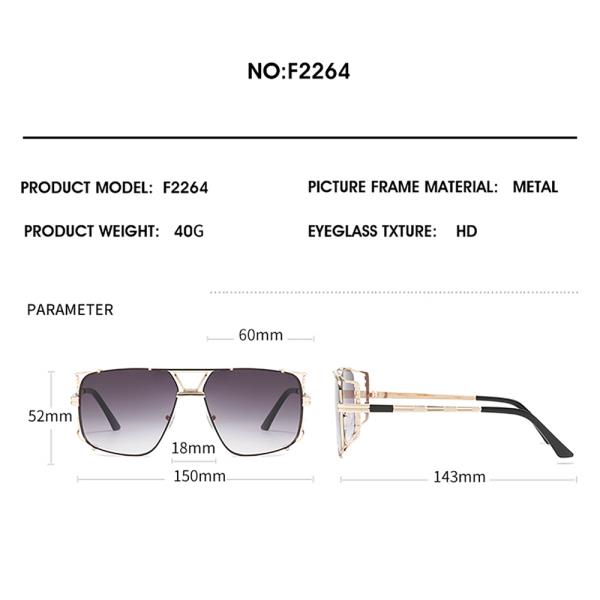 STYLISH OPEN SQUARE SUNGLASSES 1DZ