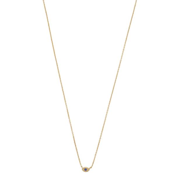 DAINTY EYE CHARM METAL NECKLACE