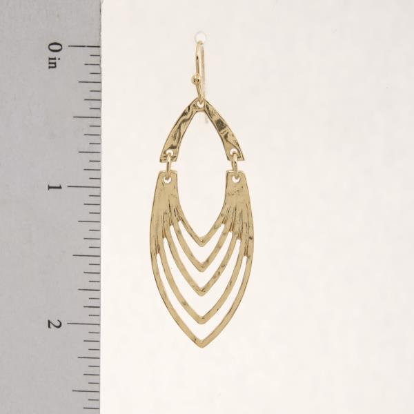 POINTED OVAL METAL DANGLE EARRING