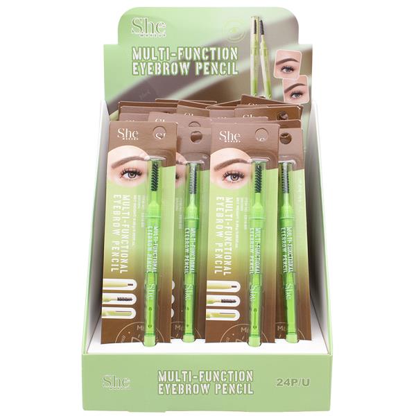 SHE MAKEUP MULTI FUNCTION EYEBROW PENCIL (24 UNITS)