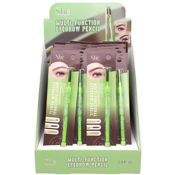 SHE MAKEUP MULTI FUNCTION EYEBROW PENCIL (24 UNITS)