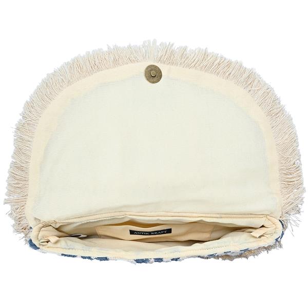 STYLISH FRINGE EMBROIDERED CLUTCH BAG