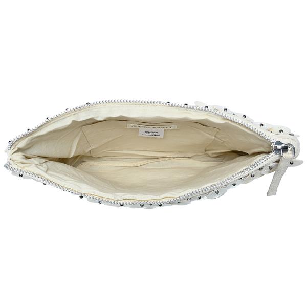PEARL DISC SHELL CLUTCH BAG