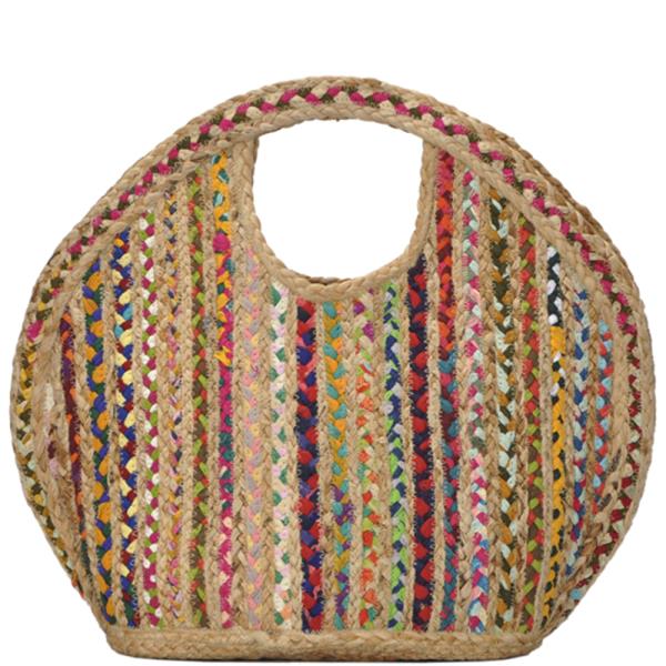 WOVEN DESIGN JUTE TOTE BAG