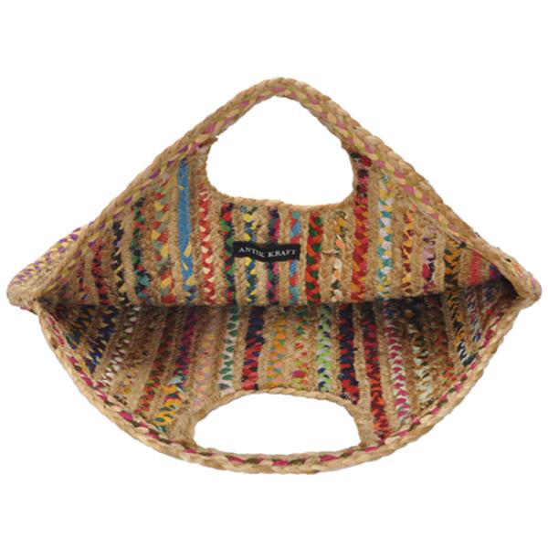 WOVEN DESIGN JUTE TOTE BAG