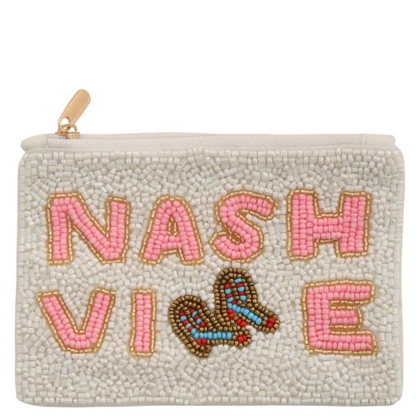 NASHVILLE SEED BEAD COIN POUCH