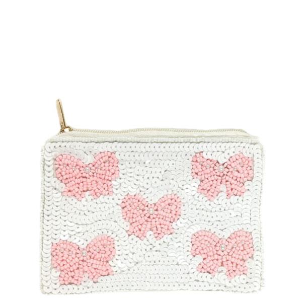 SEED BEAD RIBBON COIN PURSE BAG