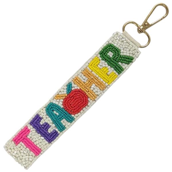 TEACHER SEED BEAD KEYCHAIN