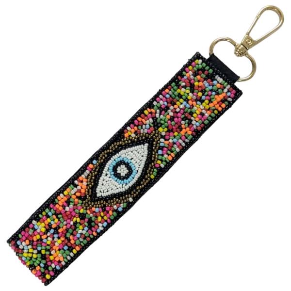 EYE SEED BEAD KEYCHAIN