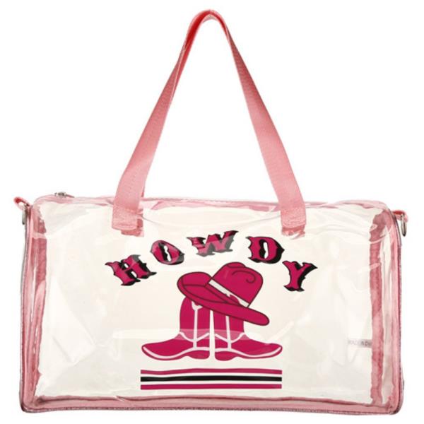 HOWDY BOOTS & HAT CLEAR TOTE CROSSBODY BAG