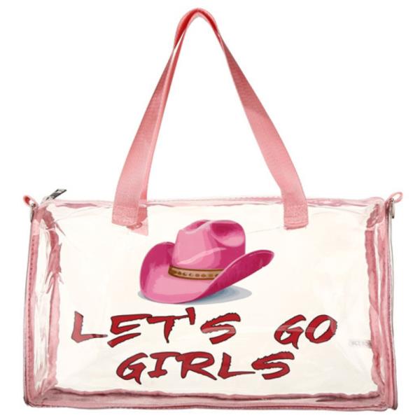 LET`S GO GIRLS CLEAR TOTE CROSSBODY BAG