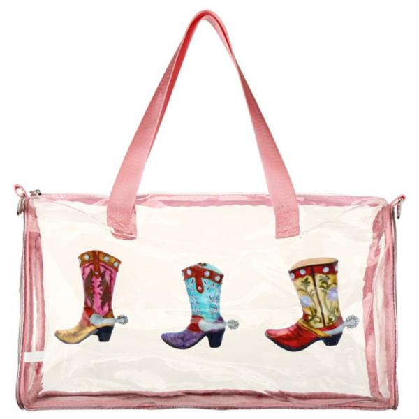 COWBOY BOOTS CLEAR TOTE CROSSBODY BAG