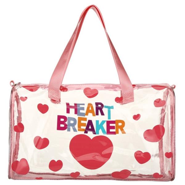 HEARTS HEART BREAKER CLEAR TOTE CROSSBODY BAG