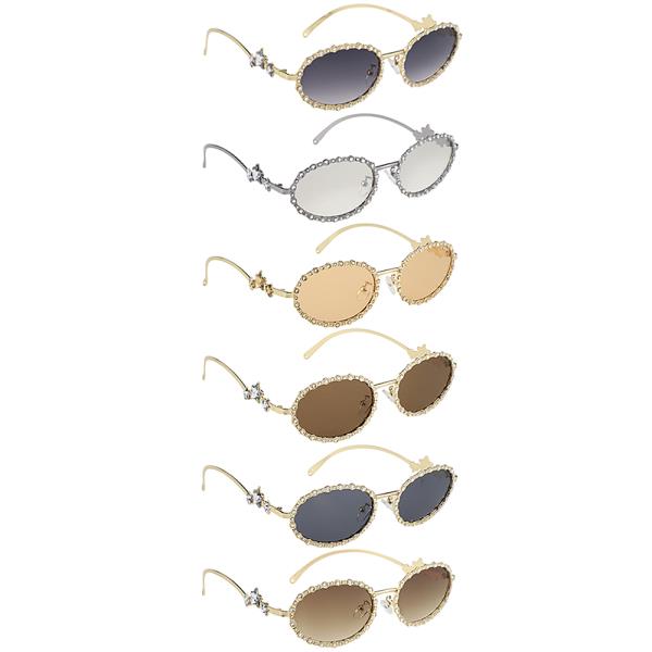 ROUND RHINESTONE SUNGLASSES 1DZ