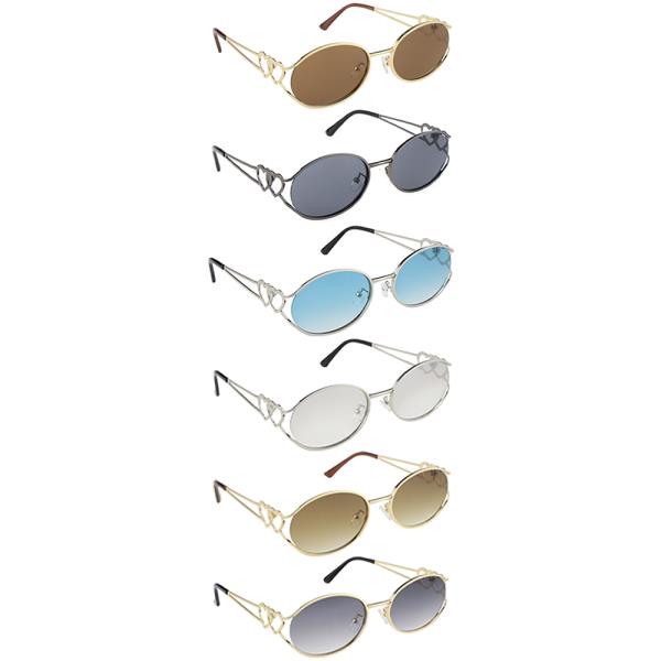 DOUBLE HEARTS OVAL SUNGLASSES 1DZ