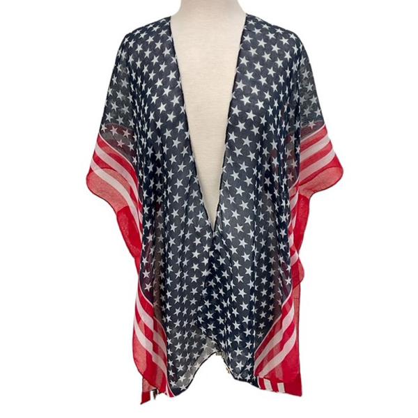 AMERICAN FLAG KIMONO COVER UP