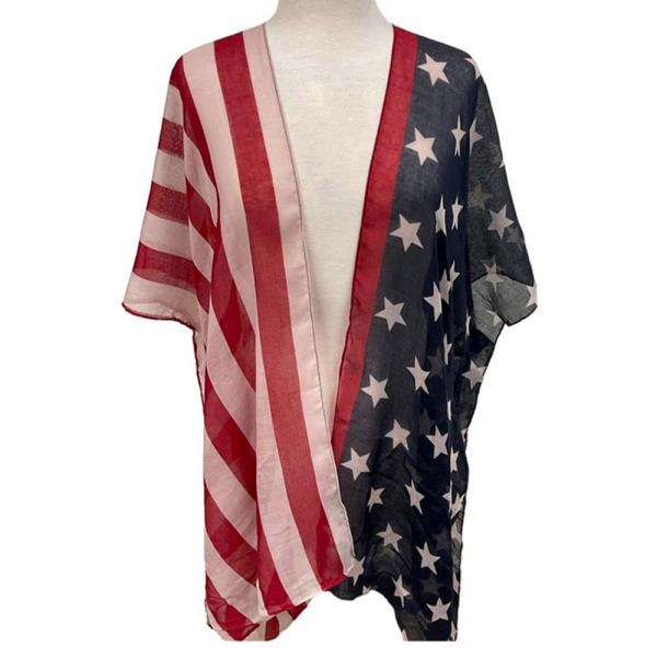 AMERICAN FLAG KIMONO COVER UP