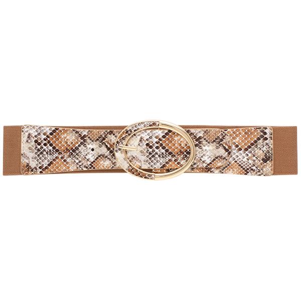 SNAKE TEXTURED ELASTIC BUCKLE BELT