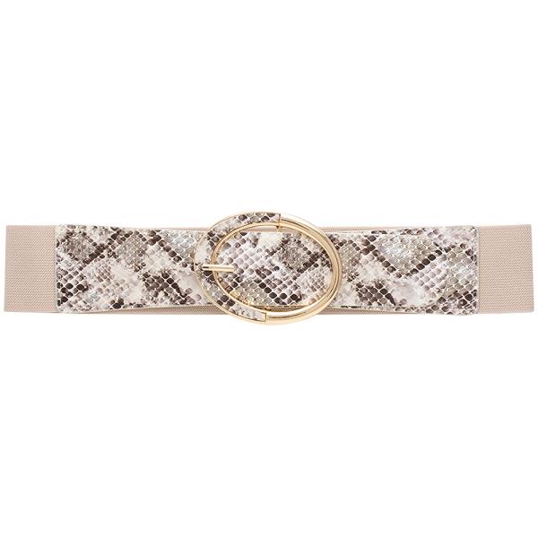 SNAKE TEXTURED ELASTIC BUCKLE BELT