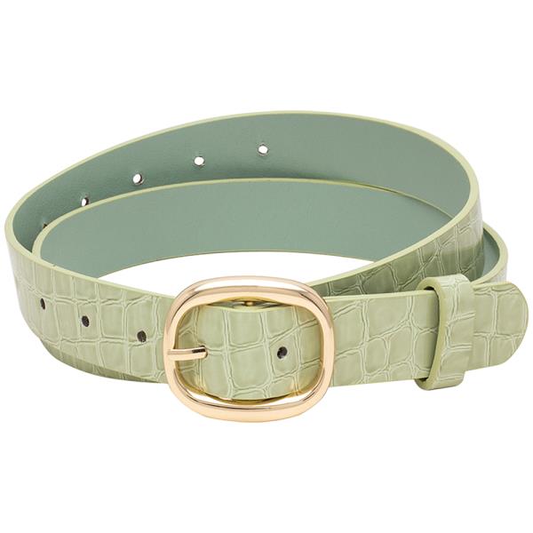 CROC TEXTURED SQUARE BUCKLE BELT