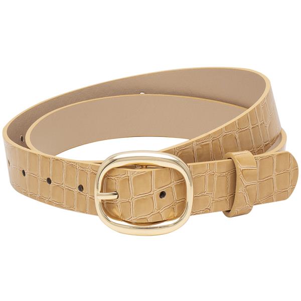 CROC TEXTURED SQUARE BUCKLE BELT