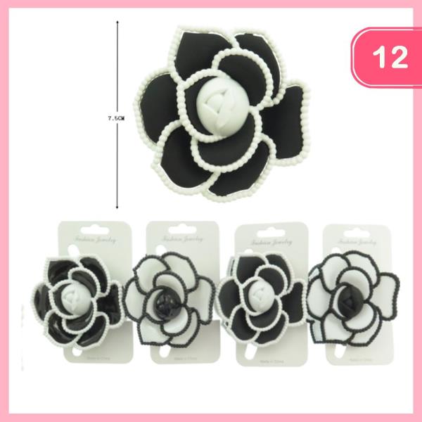 ROSE HAIR CLAW CLIP (12 UNITS)