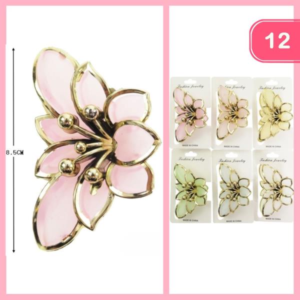 FLOWER HAIR CLAW CLIP (12 UNITS)