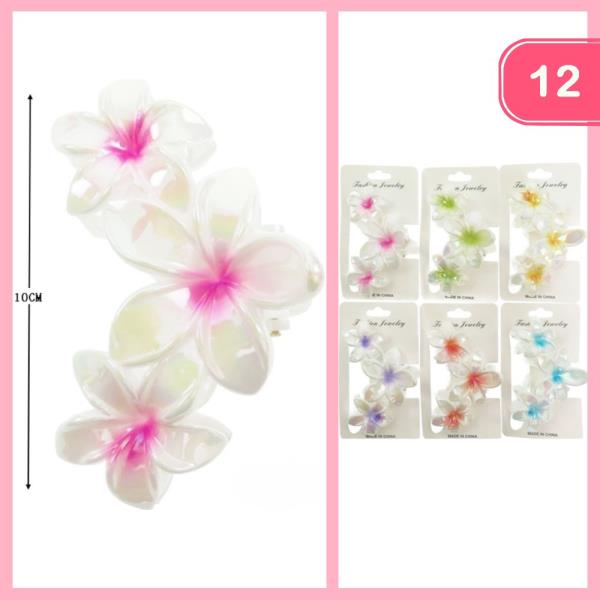 HAWAII FLOWER HAIR CLAW CLIP (12 UNITS)