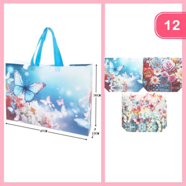 BUTTERFLY FLOWER REUSABLE BAG (12 UNITS)