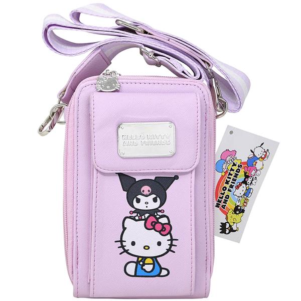 KUROMI DOUBLE ZIPPER WALLET CROSSBODY W WIDE STRAP
