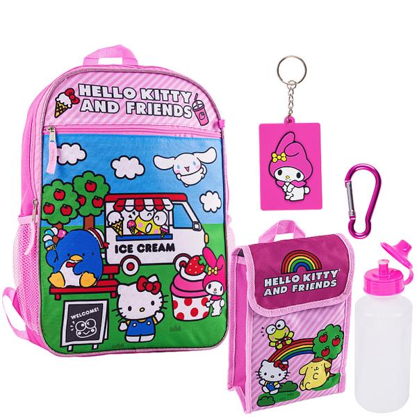 HELLO KITTY AND FRIENDS 5PC BACKPACK SET