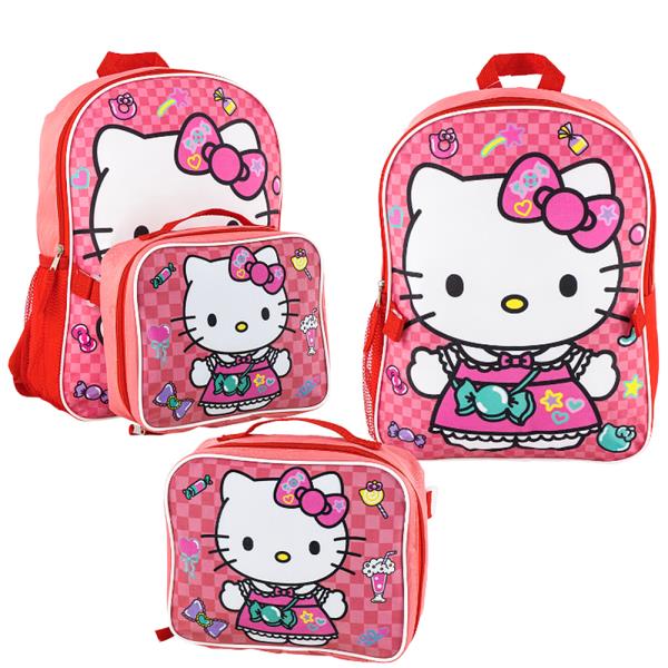 HELLO KITTY BACKPACK WITH DETACHABLE LUNCH KIT