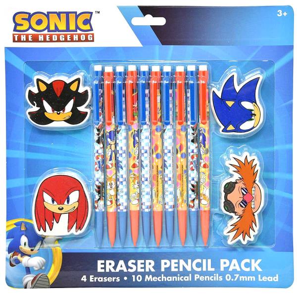 SONIC 10PC MECHANICAL PENCILS WITH 4 SHAPED ERASERS