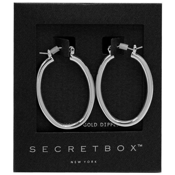 SECRET BOX OVAL 14K GOLD DIPPED EARRING
