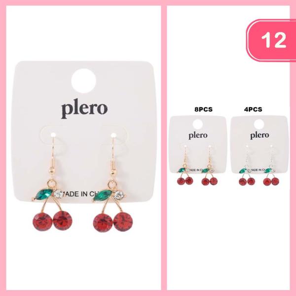 DANGLE CHERRY EARRINGS (12 UNITS)