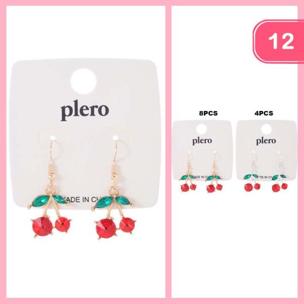 DANGLE CHERRY EARRINGS (12 UNITS)