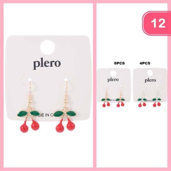 DANGLE CHERRY EARRINGS (12 UNITS)